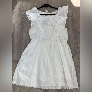 Old Navy Bohemian White Ruffle Embroidered Dress - Woman’s XL